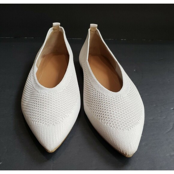 Everlane 40 Hour ReKnit Ballet Flats Womens Size 11 Light Stone Knit Pointed Toe - Picture 2 of 10